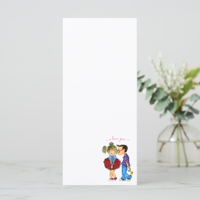 Menu Casal Romântico Fofo Amor - Beijo - Eu Te Amo (Em pé/Frente)