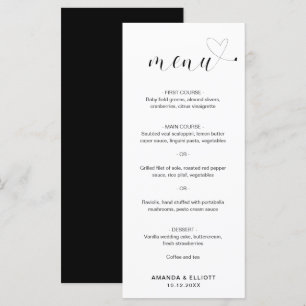 Menu Casal Simpático Preto e Branco Casamento Simples