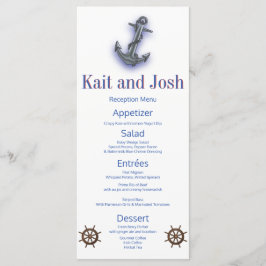 Menu Casamento à vela de barcos náuticos Anchor fabulos