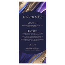 Menu Casamento - Abstrato Azul Roxo Azul Moderno D