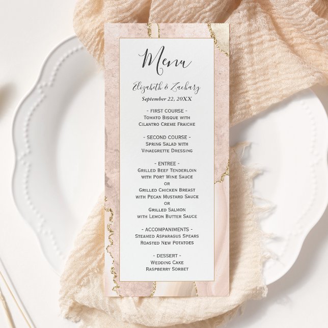 Menu Casamento Ágata Dourada Moderna (Criador carregado)