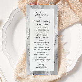 Menu Casamento Ágata Prata Cinza Moderno