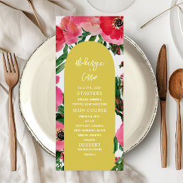 Menu Casamento Amarelo de Arca Anêmona com Aquarela