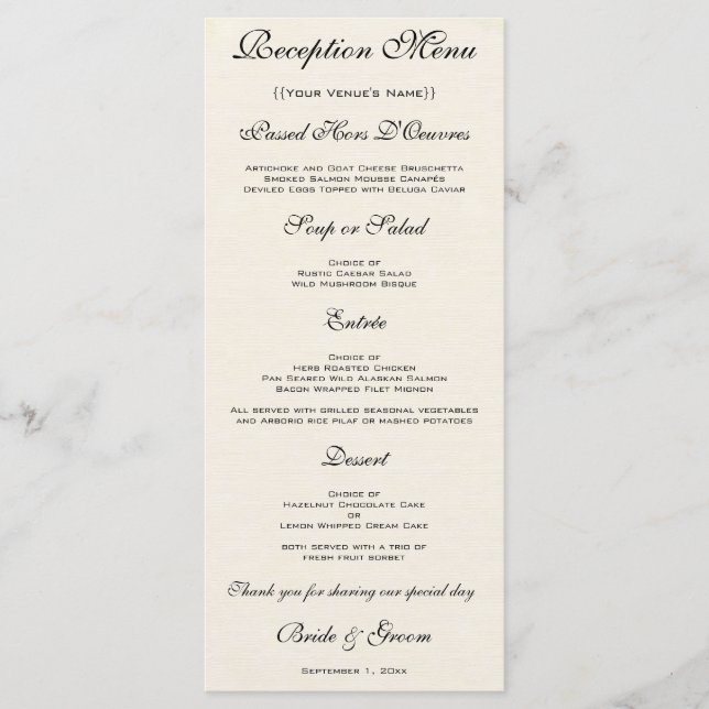 Menu Casamento Antigo Flor Rosa Rosa Vintage (Frente)