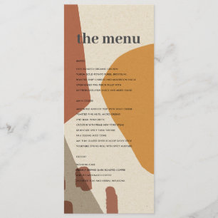 MENU CASAMENTO ARTÍSTICO DE TERRACOTA AMARELO-ABSTRATO