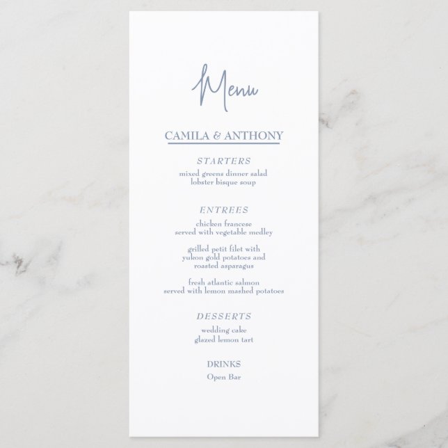 Menu Casamento Azul (Frente)