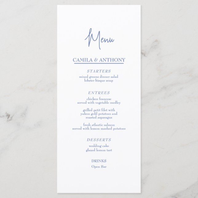 Menu Casamento Azul (Frente)