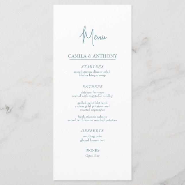 Menu Casamento Azul (Frente)