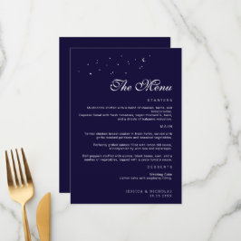 Menu Casamento Azul Celestial Mínimo Elegante