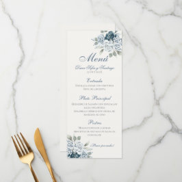 Menu Casamento Azul com Semente Espanhola