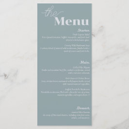 Menu Casamento Azul de Flair Dusty, Elegance e Moderno