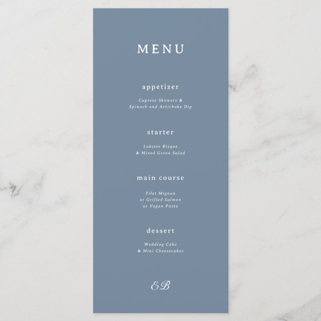 Menu Casamento Azul de Marselha (Frente)