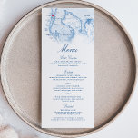 Menu Casamento Azul do Mapa Elegante do Marinho da Prai<br><div class="desc">Melhore seu casamento Clearwater Beach com este elegante cardápio azul de marinho, com um mapa detalhado de Tampa Bay. Perfeito para recepções no Sandpearl Resort, Opal Sands Resort, Marriott Clearwater Beach, Hyatt Regency Clearwater Beach, Sheraton Sand Key Resort, Wyndham Grand Clearwater Beach e Shephard's Beach Resort, este menu maravilhosamente projetado...</div>