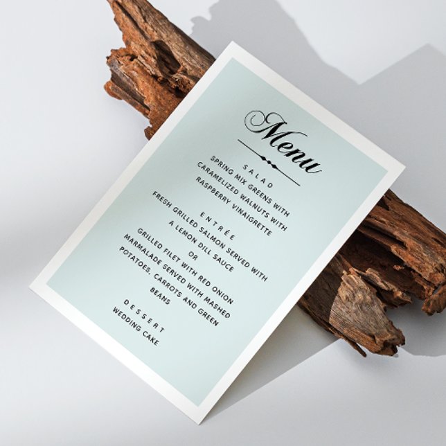 Menu Casamento azul elegante. Caligrafia clássica (Criador carregado)
