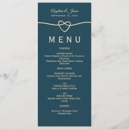 Menu Casamento Azul Elegante Simples