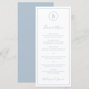 Menu Casamento Azul Empoeirado Tradicional Elegante