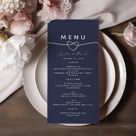 Menu Casamento Azul Marinho Chic