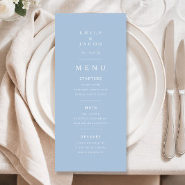 Menu Casamento Azul Minimalista Elegante