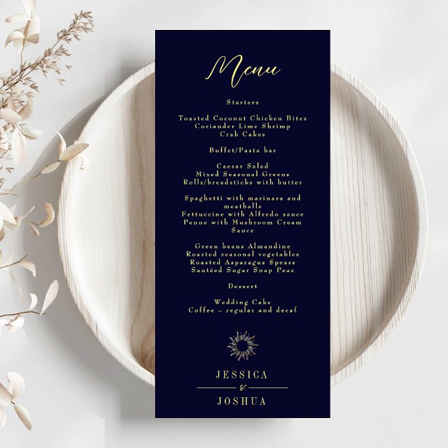 Menu Casamento Azul Místico Celestial Místico Celestial (Criador carregado)