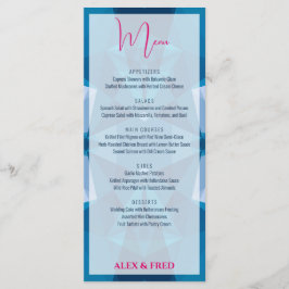 Menu Casamento Azul Moderno e Bonito