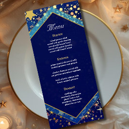Menu Casamento azul-noturno celestial