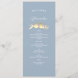 Menu Casamento Azul Personalizado