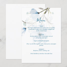 Menu Casamento Azul Poeirento Chic Moderno e Elegante