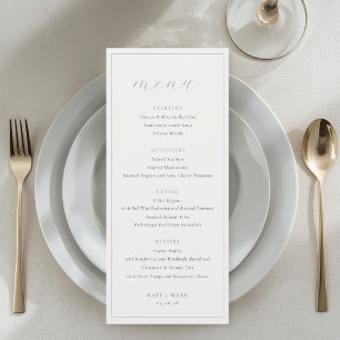 Menu Casamento Azul Poeirento Suave