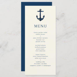 Menu Casamento Azul Simples Marinho Ancorar Náutico