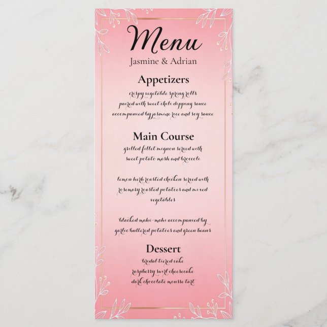 Menu Casamento Batom de Bala (Frente)