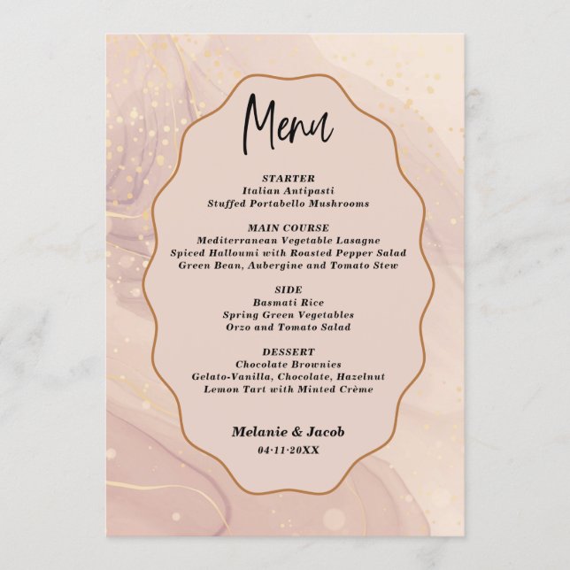 Menu Casamento Beige (Frente)