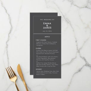 Menu Casamento Black Reverse Ampersand Elegante