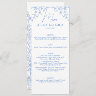 Menu Casamento Blue Chinoiserie Toile de Jouy