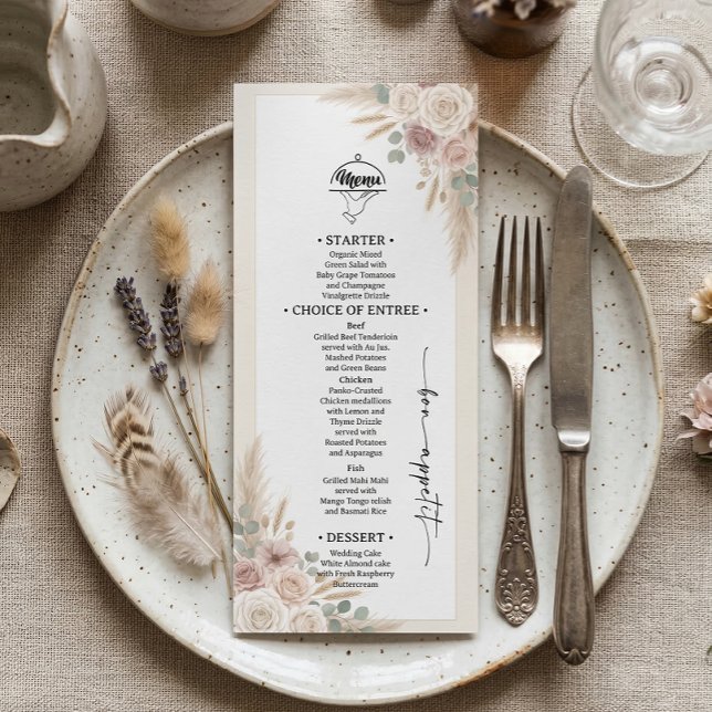 Menu Casamento Boêmio de Terracota (Criador carregado)