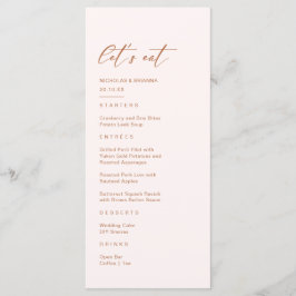 Menu Casamento Boho Creme e Laranja Queimada