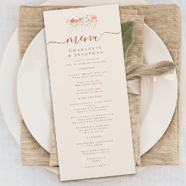 Menu Casamento Boho de Outono com Flores Silvestres