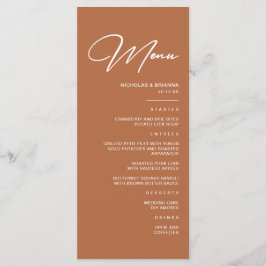 Menu Casamento Boho Deserto Laranja Queimada