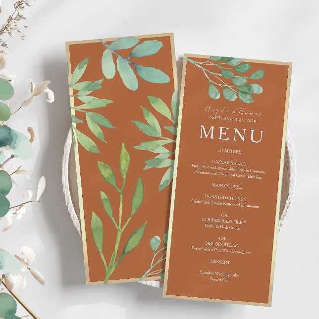 Menu Casamento Boho Laranja Queimada (Criador carregado)