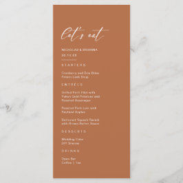 Menu Casamento Boho Outono Laranja Queimada