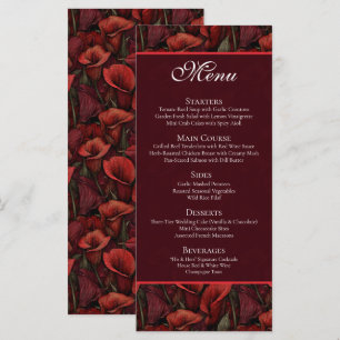 Menu Casamento Boho Pétala de Lírios de Trombeta Vermel
