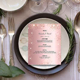 Menu Casamento borre poeira rosa-cinza-rosada poei