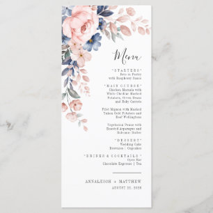 Menu Casamento Botânico Botânico Elegante Botânico Rosa