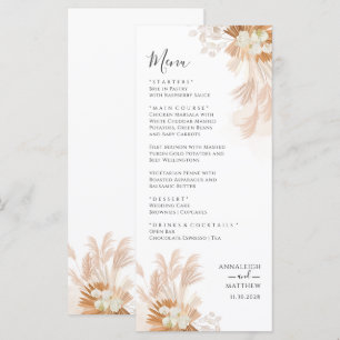 Menu Casamento Botânico de Terracotta Pampas Grass