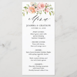 Menu Casamento Botânico Floral Rosa da Pincel Cor-de-Ro
