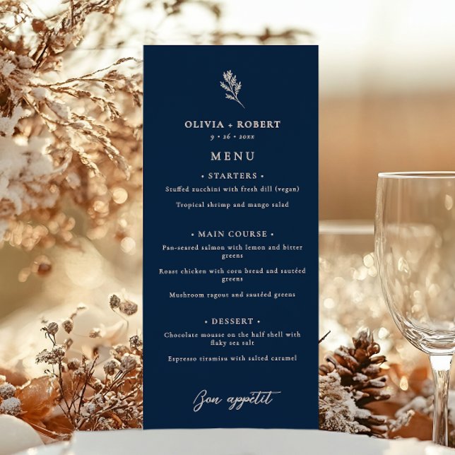Menu Casamento Botânico Minimalista Elegante (Criador carregado)