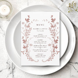 Menu Casamento Botânico Rosa Poético