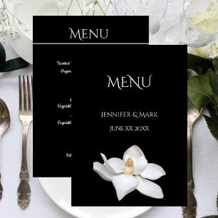 Menu Casamento Branca Magnolia Negra e Branca