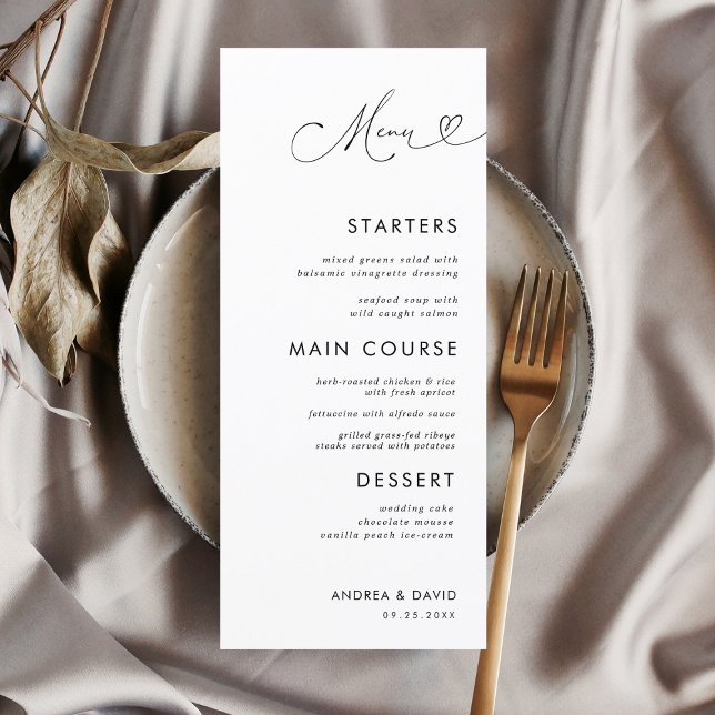 Menu Casamento Branco Elegante Minimalista com Script C (Criador carregado)