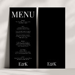 Menu Casamento Branco Negro do Monograma Elegante Moder<br><div class="desc">Celebrar a beleza eterno do amor com os meus famosos Nomes Elegantes Modernos Clássicos Premium / Monograma Coleção de Casamentos Pretos e Brancos. Elevem seu dia especial a um novo nível de sofisticação e encanto, enquanto você embarca em sua jornada juntos como casal. Em Phrosne Ras Design Zazzle, entendemos que...</div>