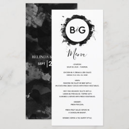 Menu Casamento Branco Negro Simples
